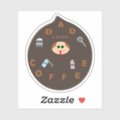 パパおもしろいモンスターがコーヒーの形が大好き シール (シート)