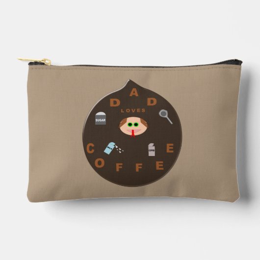パパおもしろいモンスターがコーヒーを愛 アクセサリーポーチ (正面)