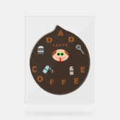 パパおもしろいモンスターがコーヒーを愛 アクリルサイン (正面)