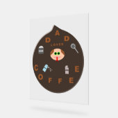 パパおもしろいモンスターがコーヒーを愛 アクリルサイン (傾斜)