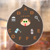 パパおもしろいモンスターがコーヒーを愛 ウィンドウサイン (シート2)