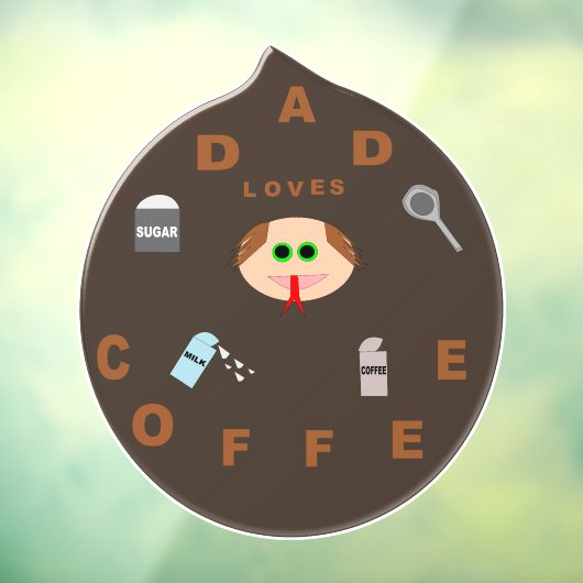 パパおもしろいモンスターがコーヒーを愛 ウィンドウサイン (シート3)