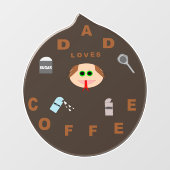 パパおもしろいモンスターがコーヒーを愛 ウィンドウサイン (シート)