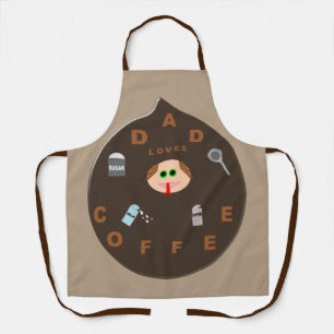 パパおもしろいモンスターがコーヒーを愛 エプロン