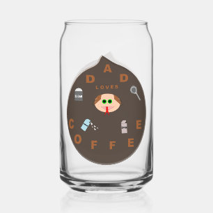 パパおもしろいモンスターがコーヒーを愛 ガラス缶