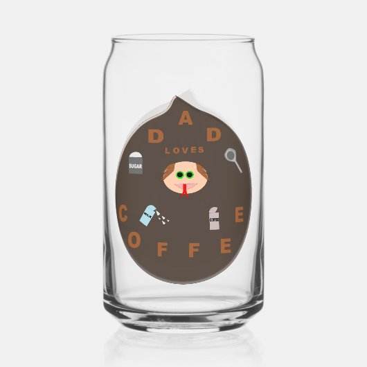 パパおもしろいモンスターがコーヒーを愛 ガラス缶 (正面)