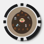 パパおもしろいモンスターがコーヒーを愛 ポーカーチップ (正面)