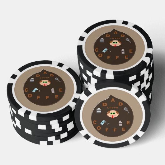 パパおもしろいモンスターがコーヒーを愛 ポーカーチップ (積み重ね)