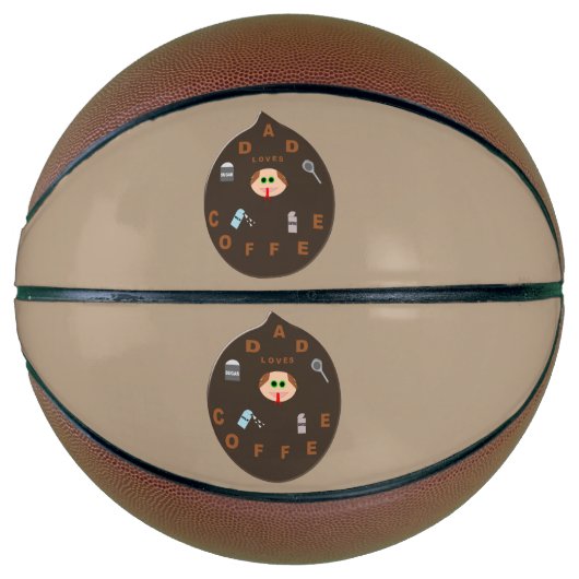 パパおもしろいモンスターがコーヒーバスケットを大好き バスケットボール (正面)