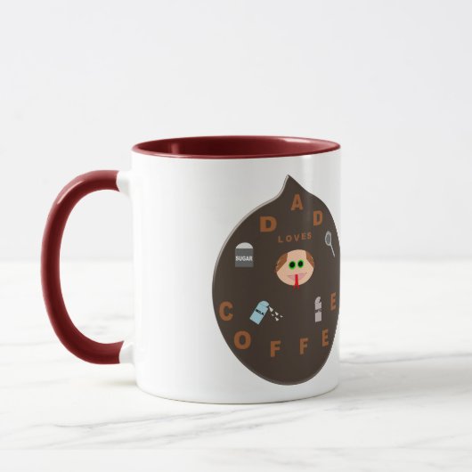 パパおもしろいモンスターがコーヒーマグを愛 マグカップ (左)