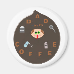 パパおもしろいモンスターがコーヒー磁石を愛 マグネット