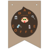 パパおもしろいモンスターはコーヒーのバンティング旗が大好き バンティングフラッグ (第1の旗)