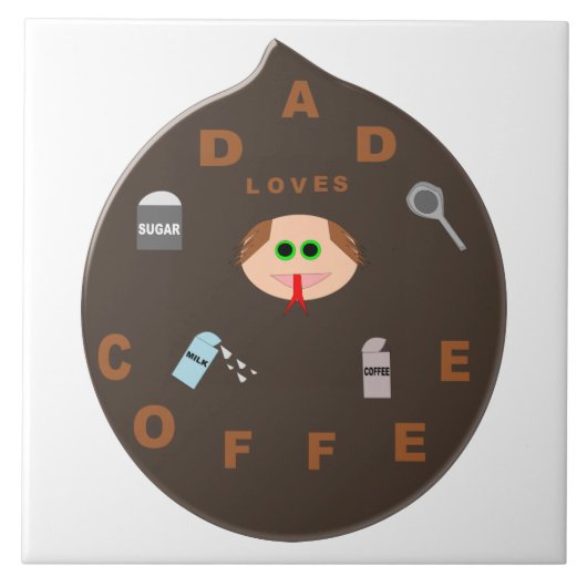 パパおもしろいモンスターはコーヒータイルが大好き タイル (正面)
