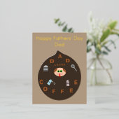 パパおもしろいモンスターラブコーヒーファーザーズカスタムデイ 箔シーズンポストカード (立ち正面)