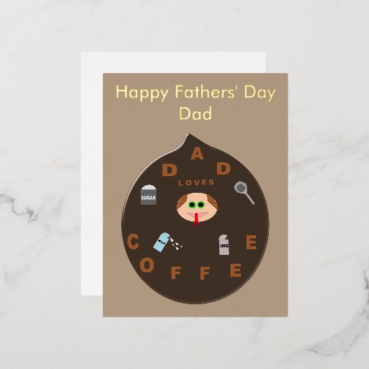 パパおもしろいモンスターラブコーヒーファーザーズカスタムデイ 箔シーズンポストカード (正面/裏面)
