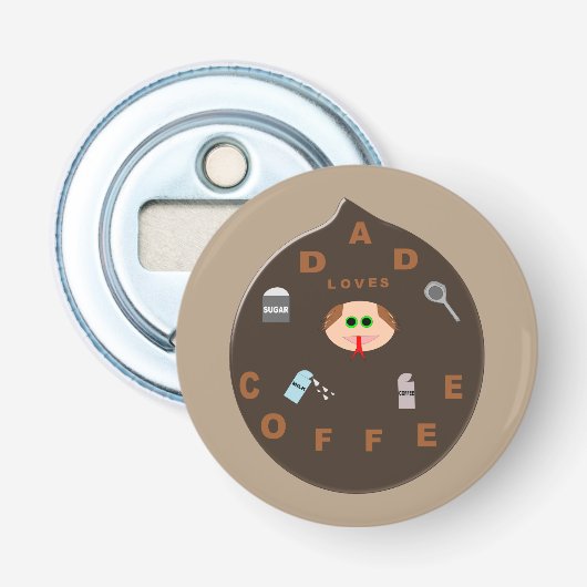パパおもしろいモンスターラブコーヒーボトルオープナー 栓抜き (正面)
