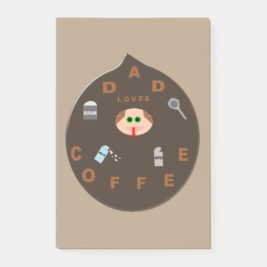 パパおもしろいモンスター愛コーヒー投稿ノートPad ポストイット (正面)