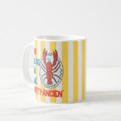 パパおもしろいロブスター甲殻類アマルフィイエローストライプ コーヒーマグカップ (正面左)