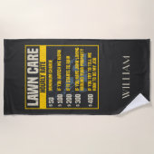 パパおもしろいローンモーワーファーザー誕生日ギャグギフト ビーチタオル (正面)