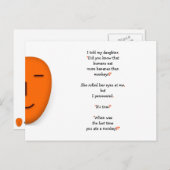 パパおもしろい冗談モンキーヒューマンズバナナ娘 ポストカード (正面/裏面)