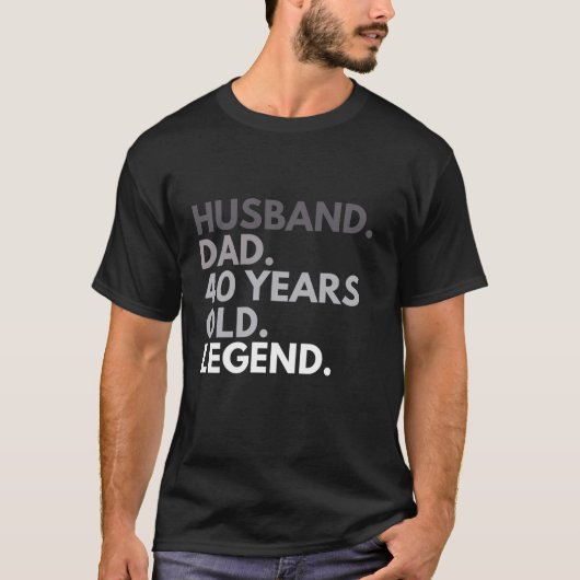 パパおもしろい夫40th誕生日ヴィンテージデイファテ tシャツ (正面)