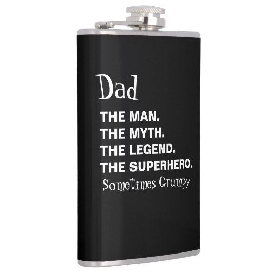 パパおもしろい引用文白黒ファーズデイ フラスク (右)