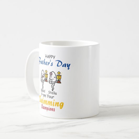 パパおもしろい泳ぐ人マッコウファースイミングチャンピオン コーヒーマグカップ (正面左)