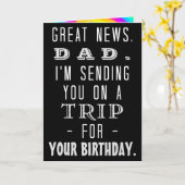 パパおもしろい誕生日トリップレトロヒッパイユーモア カード (黄色い花)