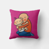 パパおよびベビーの抱き締めること クッション (裏面)