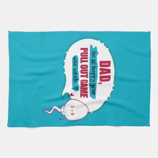 パパお前の引き出しゲームが弱くて嬉しい キッチンタオル (横)