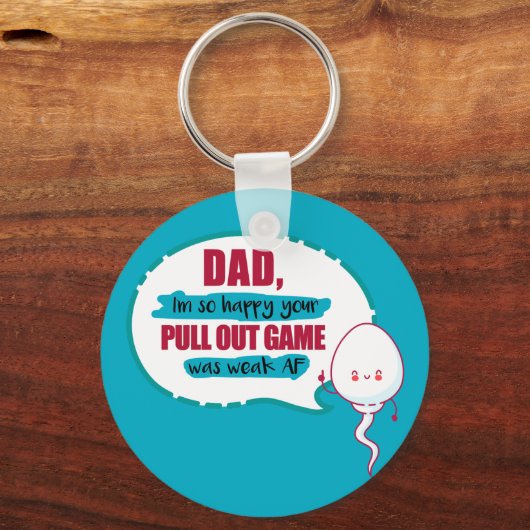 パパお前の引き出しゲームが弱くて嬉しい キーホルダー (正面)