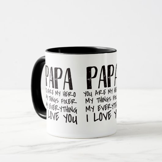 パパお前は俺のヒーローマグだ マグカップ (正面左)