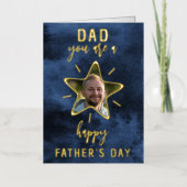 パパお前は星の幸せな父の日だ 箔グリーティングカード (正面)