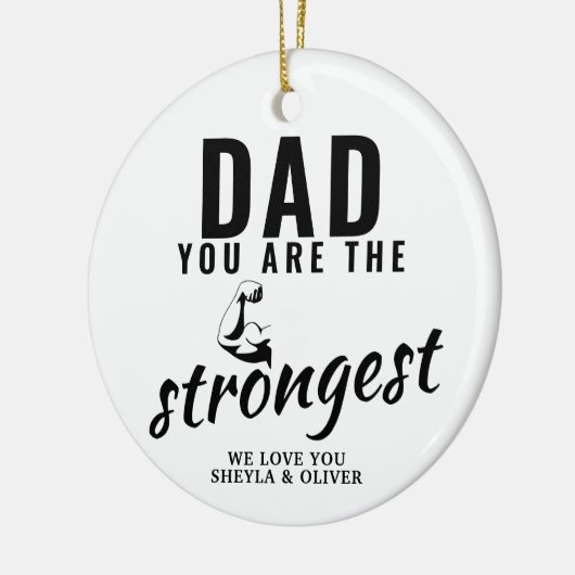 パパお前は最強の筋腕クリスマス セラミックオーナメント (左)
