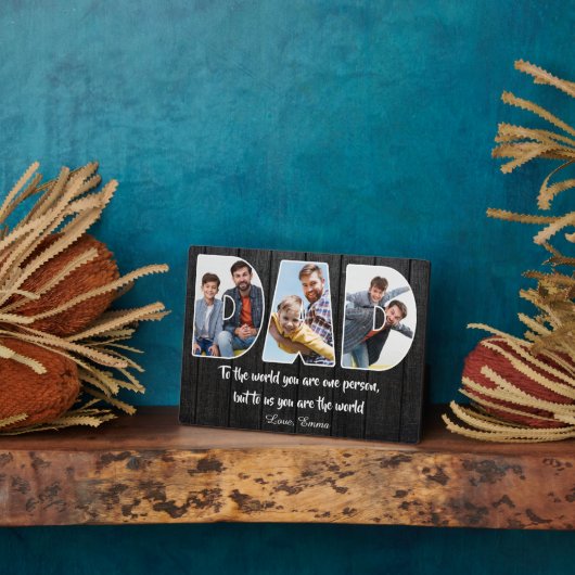 パパお客様は世界フォトコラージュ フォトプラーク (側面)