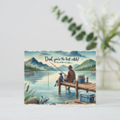 パパお最高の前はキャッチ、父の日を幸せ ポストカード (スタンド正面)