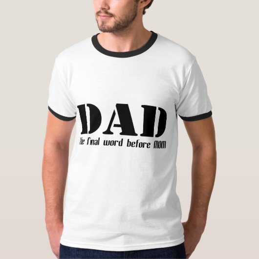 パパお母さんのTシャツの前の最終的な単語 Tシャツ (正面)