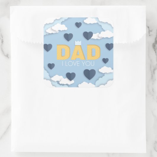 パパお父様の日の贈り物、私はあなたを愛している スクエアシール (バッグ)