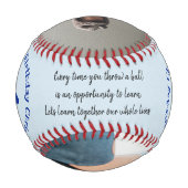 パパから子への誕生日の願い 野球ボール (裏面)