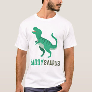 パパかわいい緑の恐竜Tレックスの父親 Tシャツ