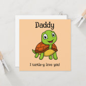 パパがだいすき！ かわいい父の日カメ カード (正面/裏面インサイチュ)