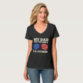 パパがアメリカ市民になりました 誇り高きアメリカ人 Tシャツ (正面フル)