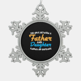 パパがパパと娘の愛を贈る スノーフレークピューターオーナメント