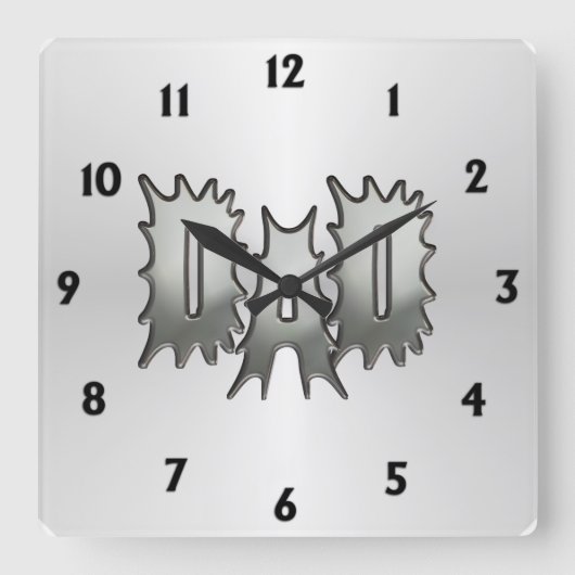 パパがビックリ スクエア壁時計 (正面)