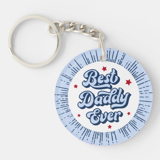 パパがブルー最高のトの父親の日に写真を撮った事 キーホルダー (正面)