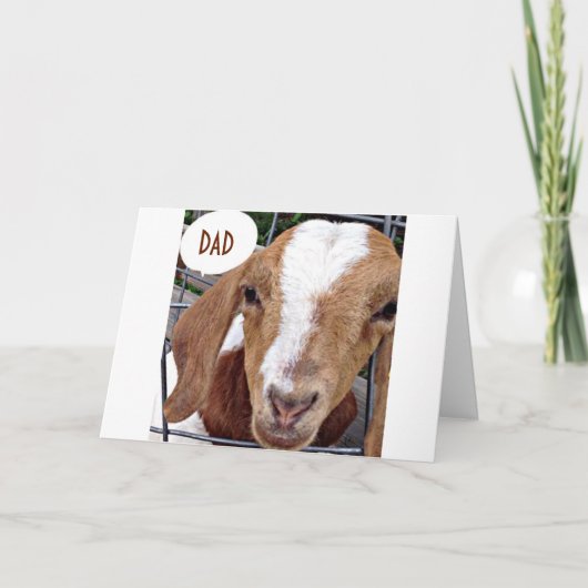 パパがヤギと言のまわりにうのを、冗談じゃない、誕生日が カード (正面)