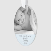 パパが初めてのクリスマスをカスタマイズ写真として新しいパパ オーナメント (正面)