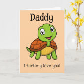 パパが大好き！かわいい父の日のカメ カード (黄色い花)
