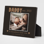 パパが娘のファーストラブネーム写真を設立 フォトプラーク (側面)