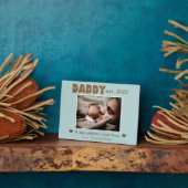 パパが娘の最初の愛の青い写真を設立 フォトプラーク (側面)